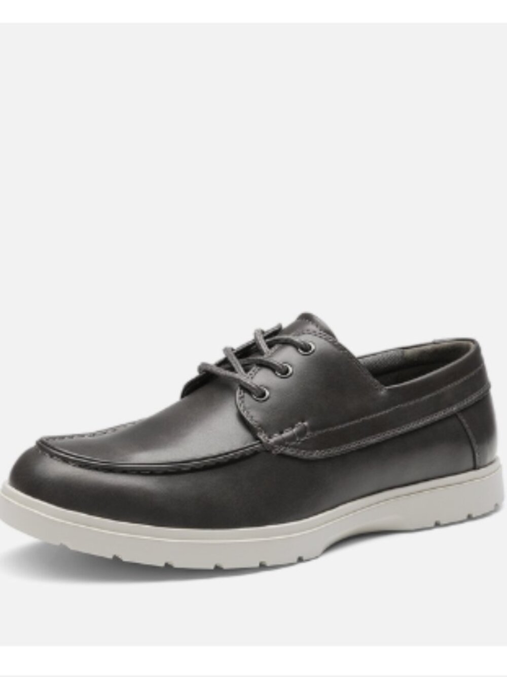 NEW WITH BOX - Bruno Marc Men's Slip-On Boat Loafers in Black w/ White Sole